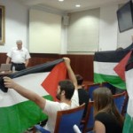 Acción de boicot contra la presencia de instituciones criminales israelíes en la universidad de Zaragoza