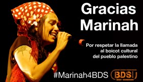 Marinah cancela su concierto en Israel y se adhiere al BDS.