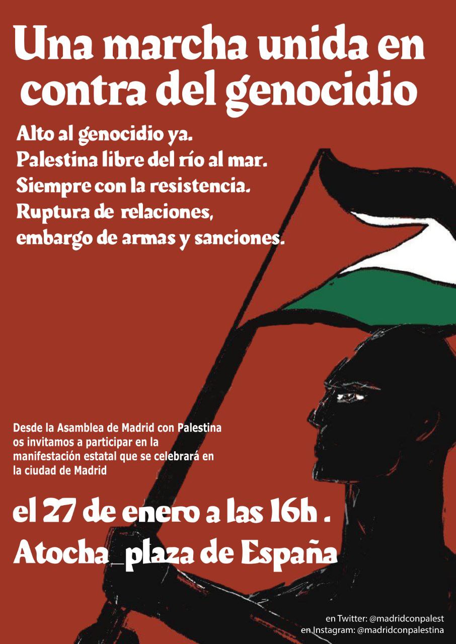 27Enero manifestación unitaria por Palestina en Madrid
