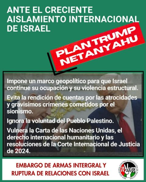 Denuncia del Plan Trump Netanyahu