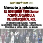 Nota de prensa: Horas antes de la Nochebuena, el Gobierno activó una cláusula de excepción al Real Decreto- Ley  para autorizar una nueva compra de material militar a Israel