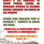 Nota de prensa de respuesta ante chantajes de Trump: embargo integral de armas a Israel